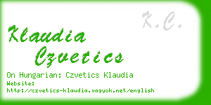 klaudia czvetics business card